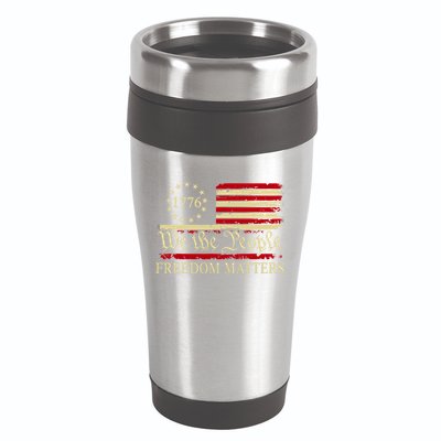 Freedom Matters USA Vintage Flag We The People 1776 16oz Travel Tumbler