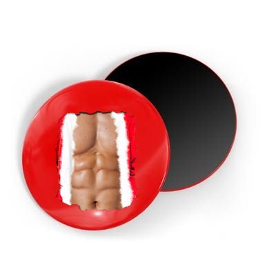 Fake Muscle Under Christmas Clothes Chest Six Pack Abs Magnet