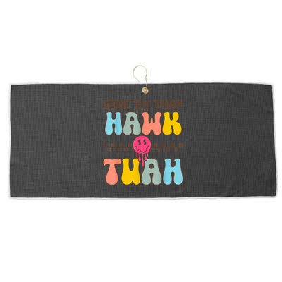 Funny Meme Viral Video Western Country Accent Hawk Tuah Gift Large Microfiber Waffle Golf Towel