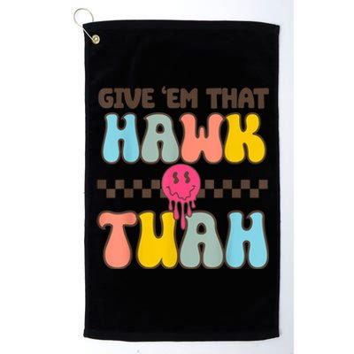 Funny Meme Viral Video Western Country Accent Hawk Tuah Gift Platinum Collection Golf Towel