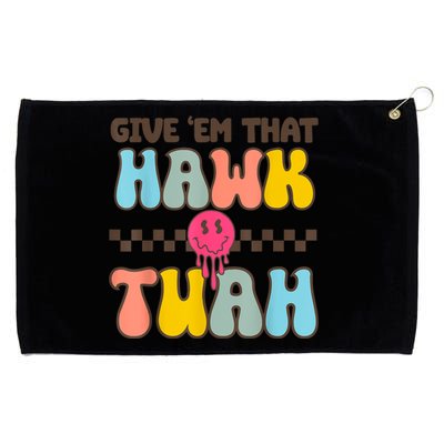 Funny Meme Viral Video Western Country Accent Hawk Tuah Gift Grommeted Golf Towel