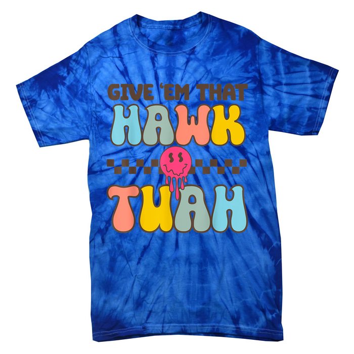 Funny Meme Viral Video Western Country Accent Hawk Tuah Gift Tie-Dye T-Shirt