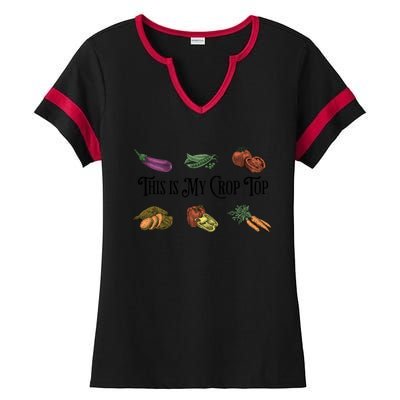 Farmers Market Vibes My Crop Top Farm Vegetable Garden Gift Ladies Halftime Notch Neck Tee