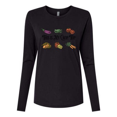 Farmers Market Vibes My Crop Top Farm Vegetable Garden Gift Womens Cotton Relaxed Long Sleeve T-Shirt