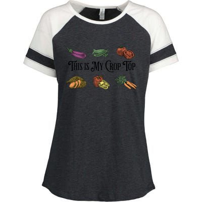 Farmers Market Vibes My Crop Top Farm Vegetable Garden Gift Enza Ladies Jersey Colorblock Tee