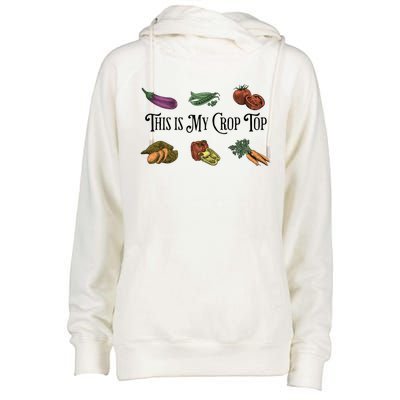 Farmers Market Vibes My Crop Top Farm Vegetable Garden Gift Womens Funnel Neck Pullover Hood