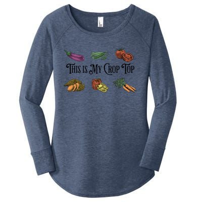 Farmers Market Vibes My Crop Top Farm Vegetable Garden Gift Women's Perfect Tri Tunic Long Sleeve Shirt