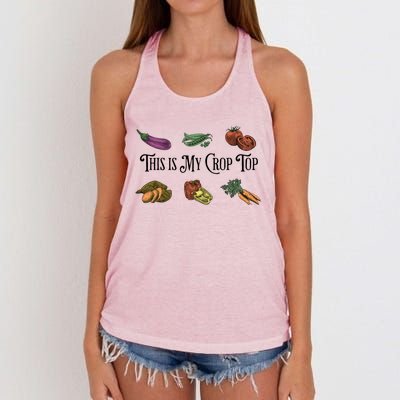 Farmers Market Vibes My Crop Top Farm Vegetable Garden Gift Women's Knotted Racerback Tank