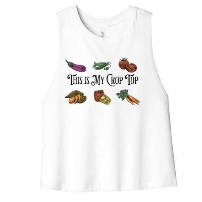 Farmers Market Vibes My Crop Top Farm Vegetable Garden Gift Women's Racerback Cropped Tank