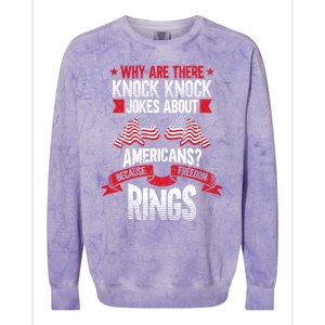 Freedom Merica Veteran Patriotic July Patriot American Flag Funny Gift Colorblast Crewneck Sweatshirt