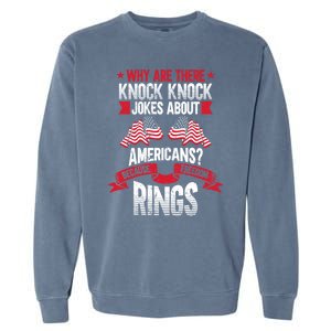 Freedom Merica Veteran Patriotic July Patriot American Flag Funny Gift Garment-Dyed Sweatshirt