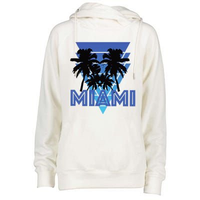 Florida Miami Vintage Palm Trees Womens Funnel Neck Pullover Hood