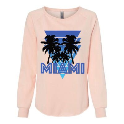 Florida Miami Vintage Palm Trees Womens California Wash Sweatshirt