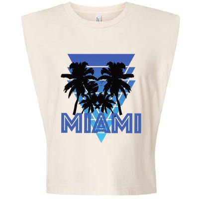 Florida Miami Vintage Palm Trees Garment-Dyed Women's Muscle Tee