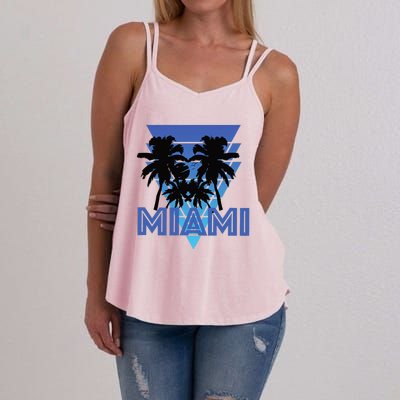 Florida Miami Vintage Palm Trees Women's Strappy Tank