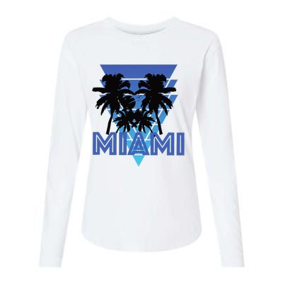 Florida Miami Vintage Palm Trees Womens Cotton Relaxed Long Sleeve T-Shirt