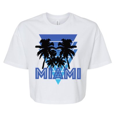 Florida Miami Vintage Palm Trees Bella+Canvas Jersey Crop Tee