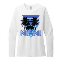 Florida Miami Vintage Palm Trees Womens CVC Long Sleeve Shirt