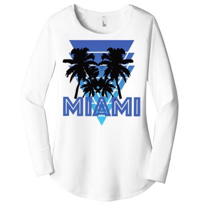 Florida Miami Vintage Palm Trees Women's Perfect Tri Tunic Long Sleeve Shirt