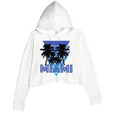 Florida Miami Vintage Palm Trees Crop Fleece Hoodie