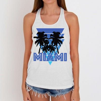 Florida Miami Vintage Palm Trees Women's Knotted Racerback Tank