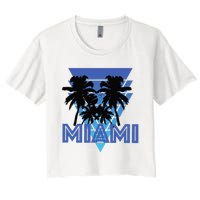 Florida Miami Vintage Palm Trees Women's Crop Top Tee