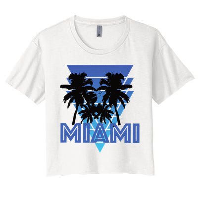 Florida Miami Vintage Palm Trees Women's Crop Top Tee