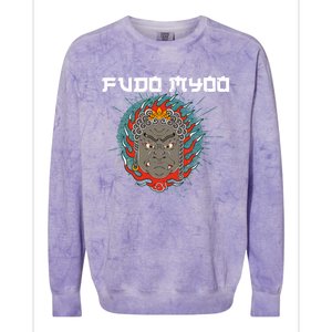 Fudo Myoo Vajrayana Buddhism Immovable Lord Japanese Chinese Funny Gift Colorblast Crewneck Sweatshirt