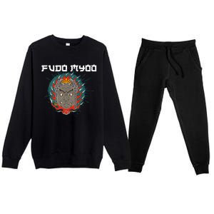 Fudo Myoo Vajrayana Buddhism Immovable Lord Japanese Chinese Funny Gift Premium Crewneck Sweatsuit Set