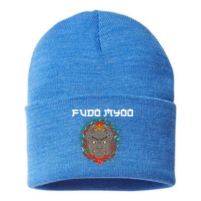 Fudo Myoo Vajrayana Buddhism Immovable Lord Japanese Chinese Funny Gift Sustainable Knit Beanie