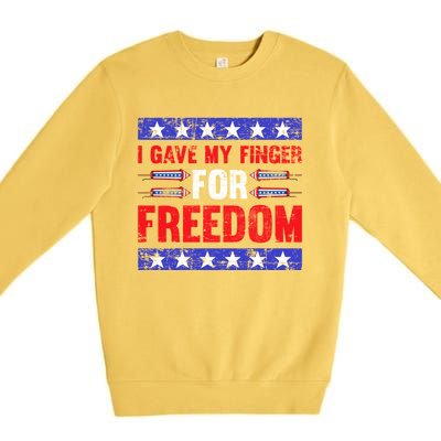 Freedom Merica Veteran Patriotic July Patriot American Flag Cute Gift Premium Crewneck Sweatshirt