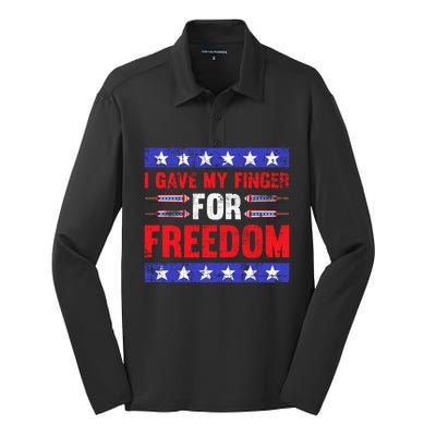 Freedom Merica Veteran Patriotic July Patriot American Flag Cute Gift Silk Touch Performance Long Sleeve Polo