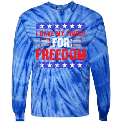 Freedom Merica Veteran Patriotic July Patriot American Flag Cute Gift Tie-Dye Long Sleeve Shirt