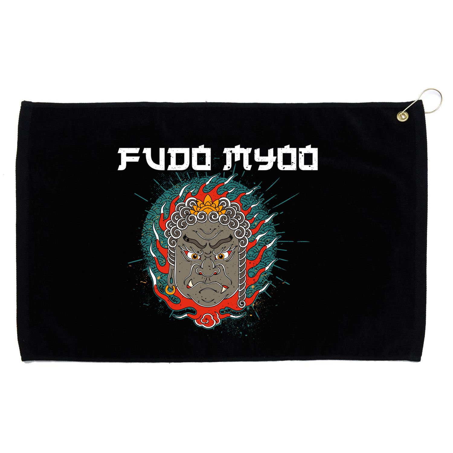 Fudo Myoo Vajrayana Buddhism Immovable Lord Japanese Chinese Gift Grommeted Golf Towel