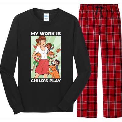 Funny My Work Is 'S Play Professional Sitter Gift Long Sleeve Pajama Set