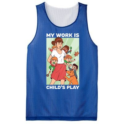 Funny My Work Is 'S Play Professional Sitter Gift Mesh Reversible Basketball Jersey Tank