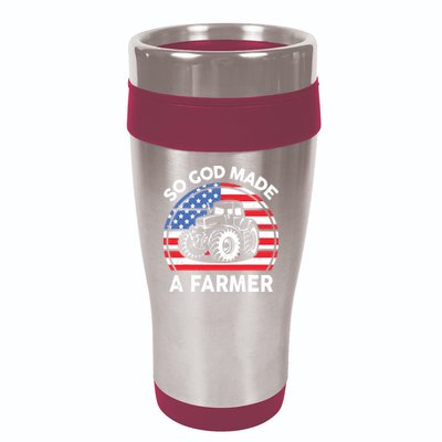 Famer Men Women Kids Funny So God Made A Farmer 16oz Travel Tumbler