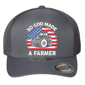 Famer Men Women Kids Funny So God Made A Farmer Flexfit Unipanel Trucker Cap