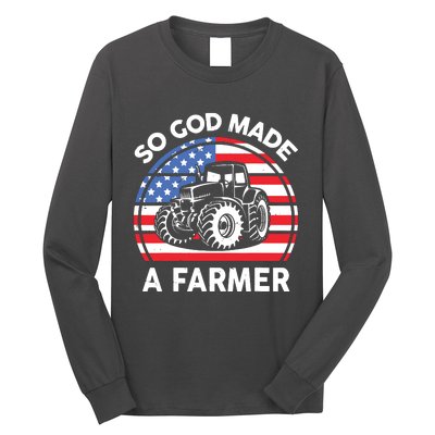 Famer Men Women Kids Funny So God Made A Farmer Long Sleeve Shirt