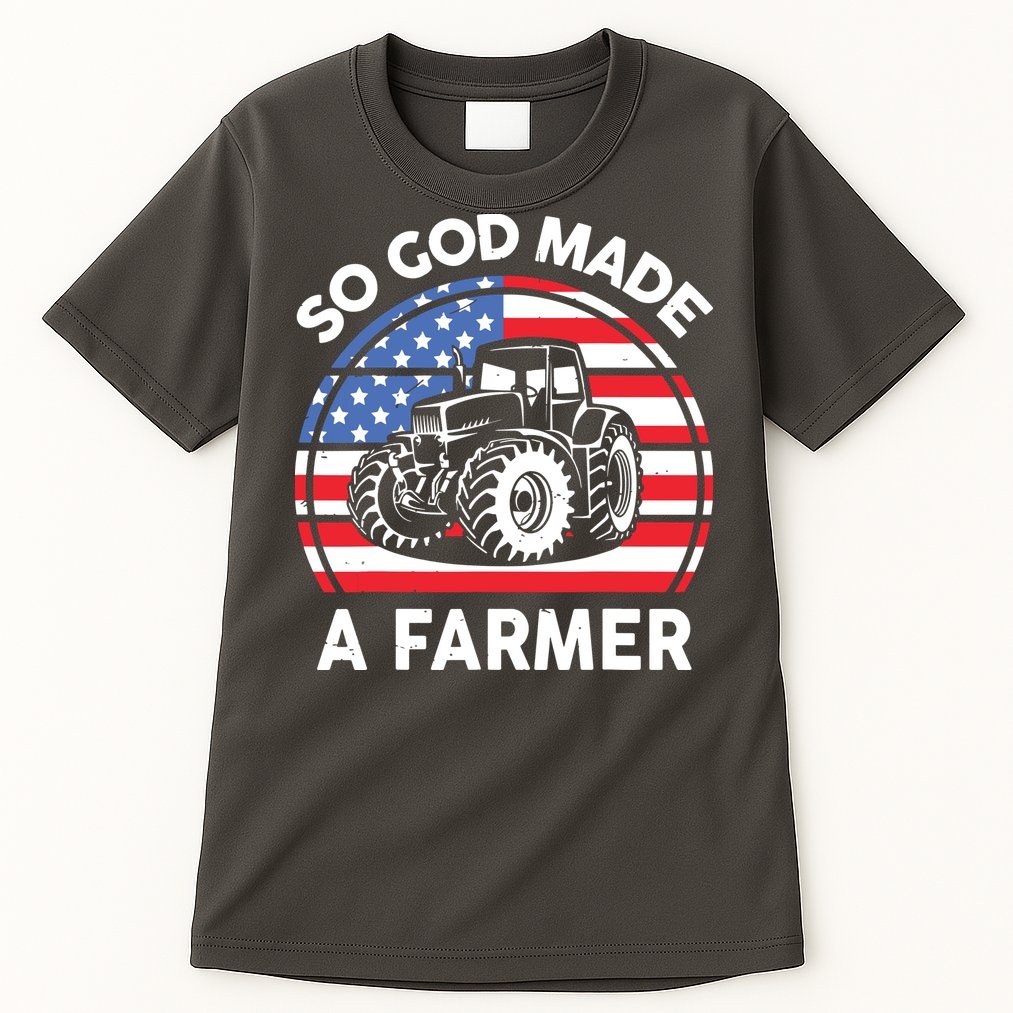 Famer Men Women Kids Funny So God Made A Farmer Tall T-Shirt