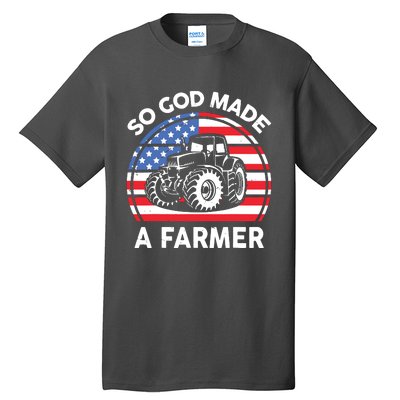 Famer Men Women Kids Funny So God Made A Farmer Tall T-Shirt