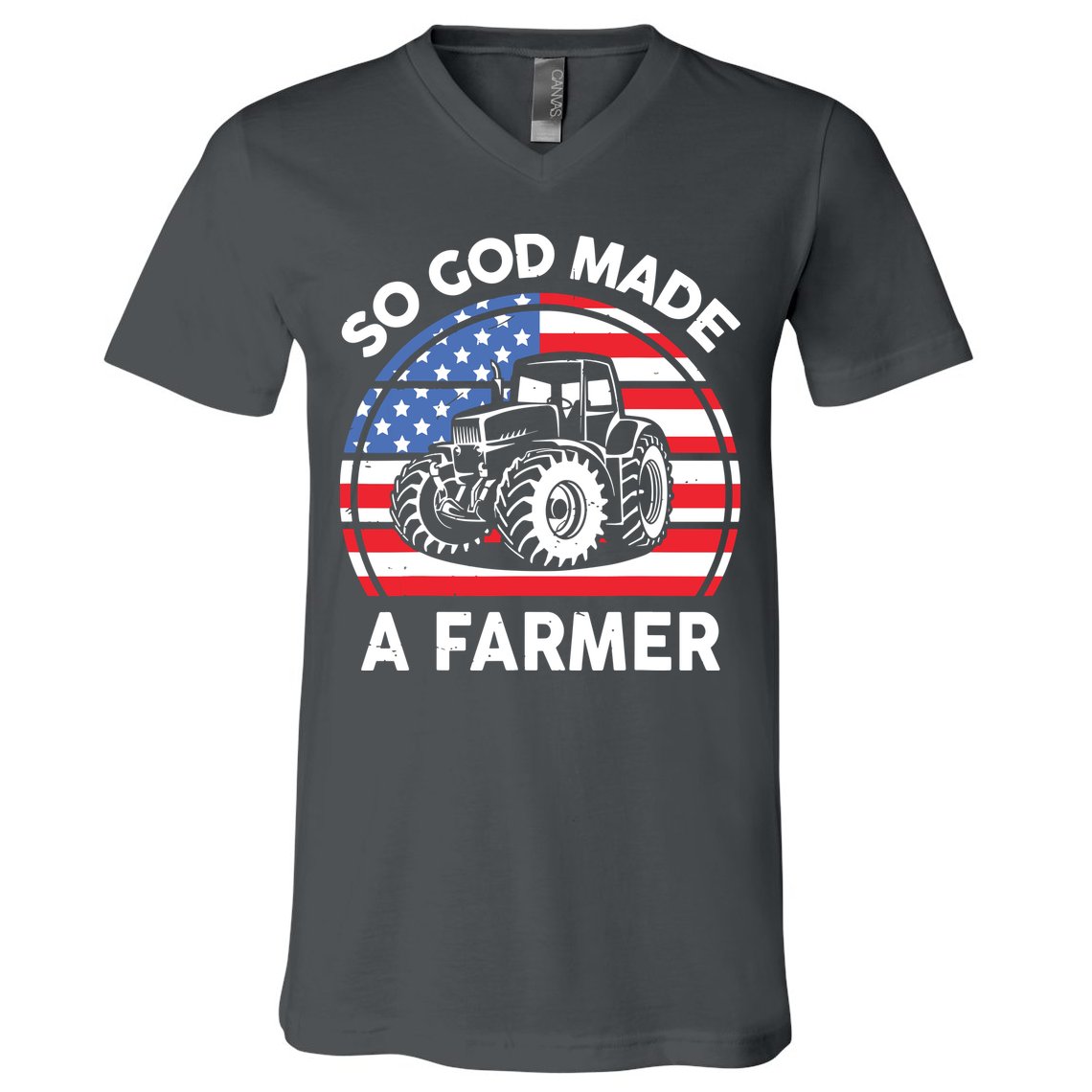 Famer Men Women Kids Funny So God Made A Farmer V-Neck T-Shirt