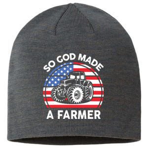 Famer Men Women Kids Funny So God Made A Farmer Sustainable Beanie