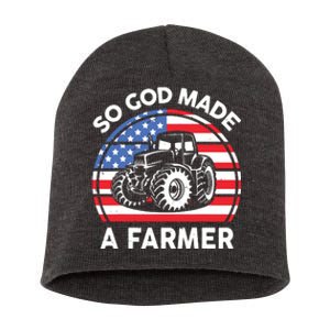 Famer Men Women Kids Funny So God Made A Farmer Short Acrylic Beanie