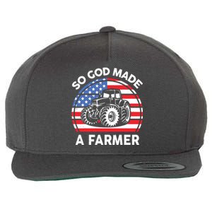 Famer Men Women Kids Funny So God Made A Farmer Wool Snapback Cap