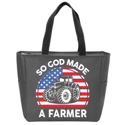 Famer Men Women Kids Funny So God Made A Farmer Zip Tote Bag