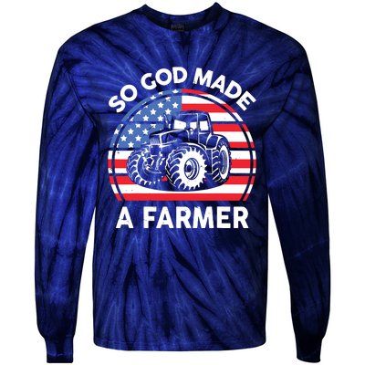 Famer Men Women Kids Funny So God Made A Farmer Tie-Dye Long Sleeve Shirt