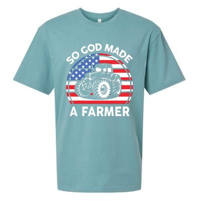 Famer Men Women Kids Funny So God Made A Farmer Sueded Cloud Jersey T-Shirt