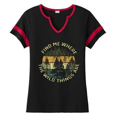 Find Me Where The Wild Things Are Outdoor Ladies Halftime Notch Neck Tee