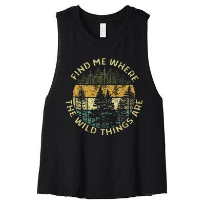 Find Me Where The Wild Things Are Outdoor Women's Racerback Cropped Tank